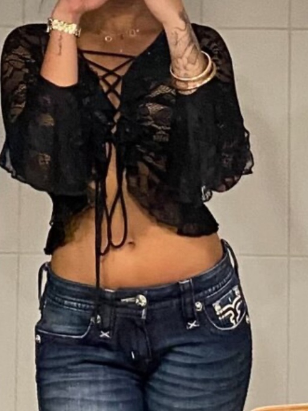 Outcast Black Lace Top